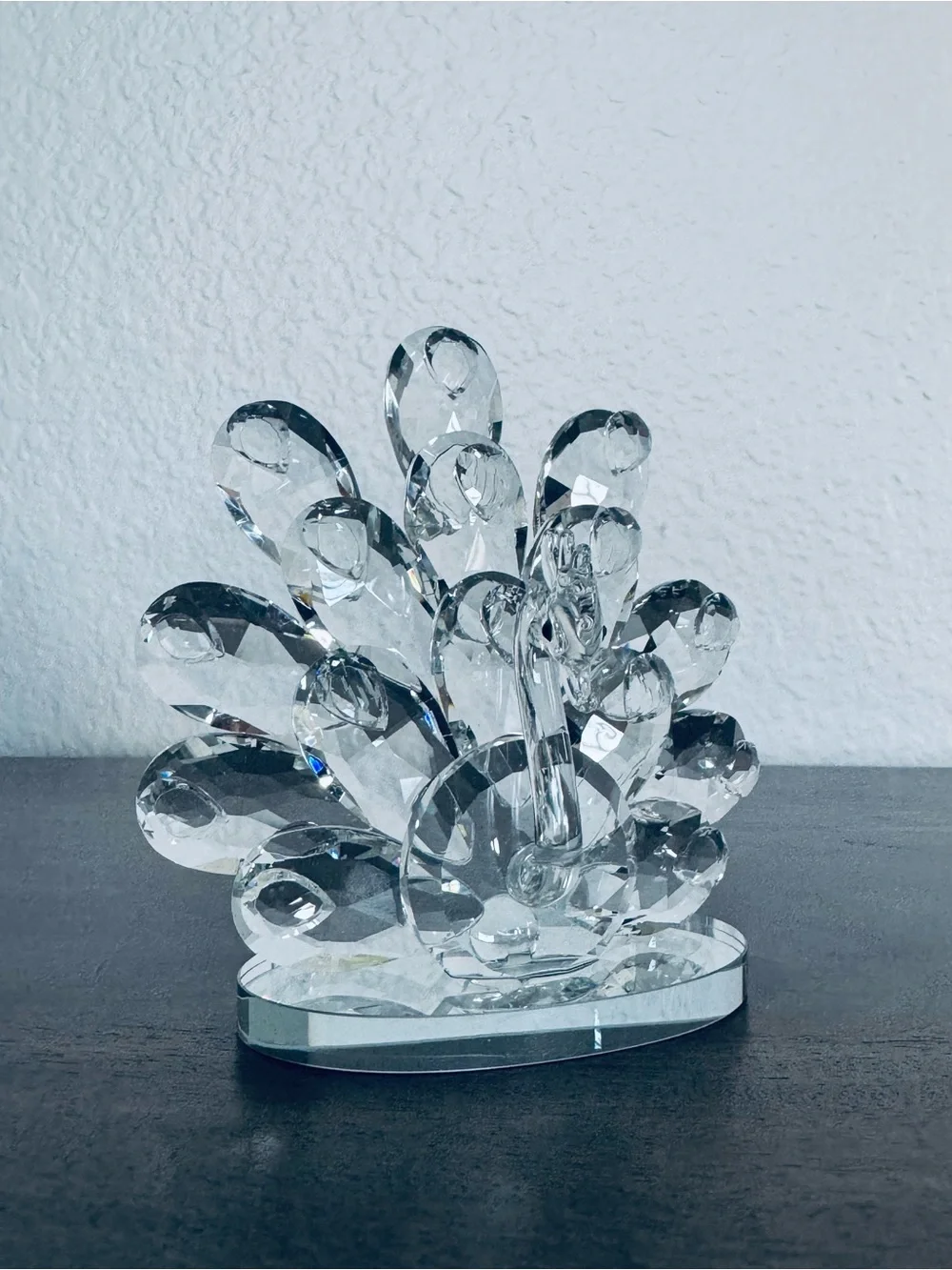 Crystal Glass Peacock Figurine